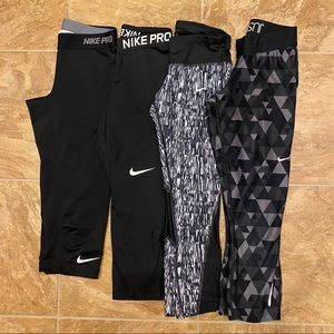 Nike Pro Dri Fit Athletic Workout Leggings Women’s Size XS - 4 Pair Bundle